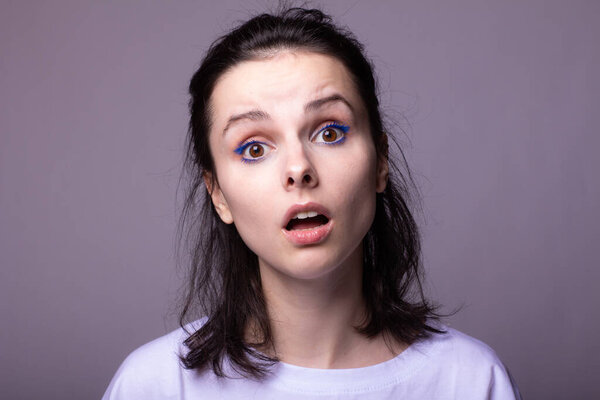 beautiful woman in white t-shirt