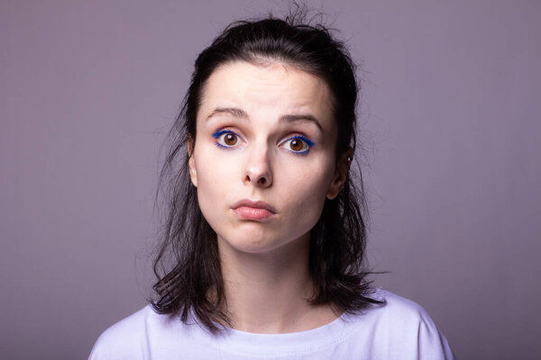beautiful woman in white t-shirt