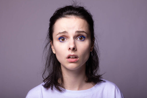 beautiful woman in white t-shirt