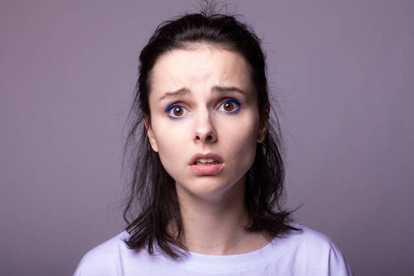 beautiful woman in white t-shirt
