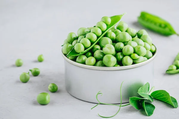 Bio Frische Rohe Erbsen Einer Schüssel — Stockfoto