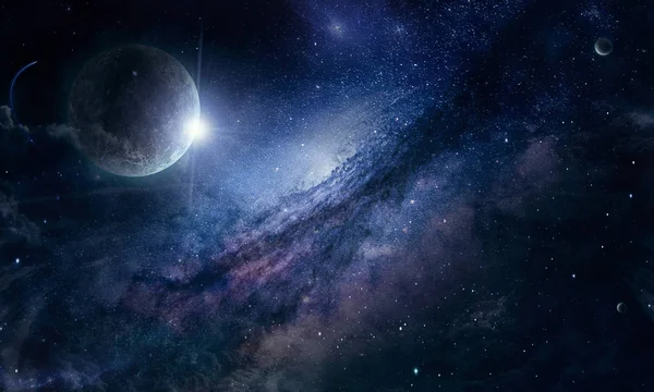 Planeter Och Vintergatan Rymden — Stockfoto