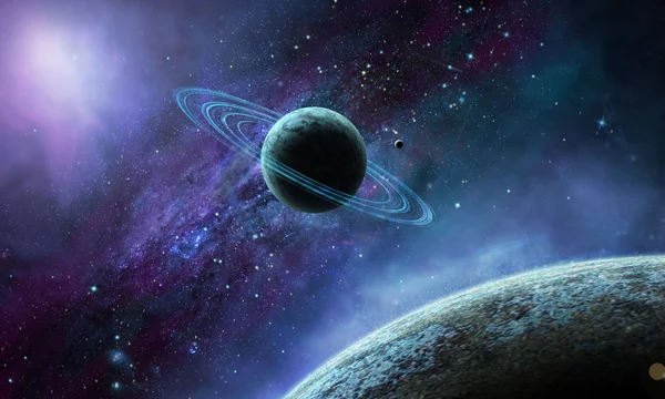 Vacker Planet Rymden Illustration — Stockfoto