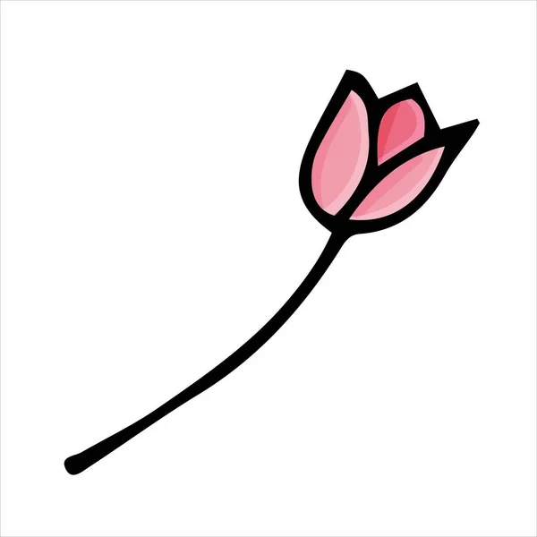 Élément Vectoriel Style Doodle Motif Couleur Fleur Mignonne — Image vectorielle