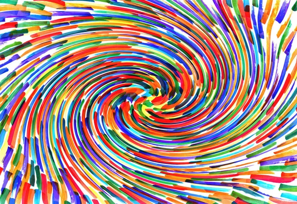 Freehand Abstract Background Living Materials Drawing Bright Colored Strokes Markers — Stock Photo, Image