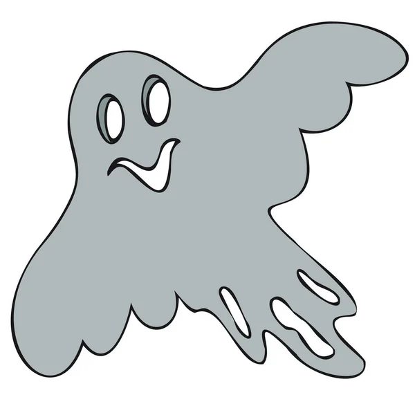 Lindo Tipo Fantasma Para Colorear Libro Vector Doodle Elemento Para — Vector de stock