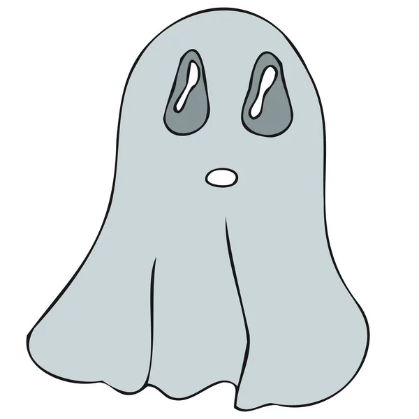 Lindo Tipo Fantasma Para Colorear Libro Vector Doodle Elemento Para — Vector de stock