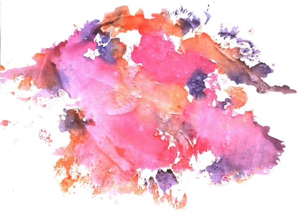 Акварельні Плями Плями Рожеві Помаранчеві Плями Білому Тлі Абстрактна Текстура — стокове фото