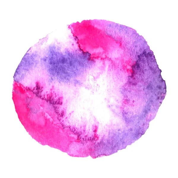 Абстрактный Акварель Красочное Пятно Свободный Рисунок Ярко Розовый Фиолетовый Круг — стоковое фото
