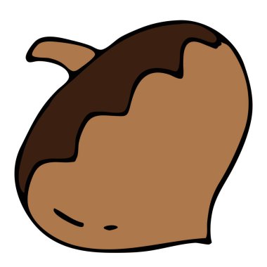 Fındık, fındık, fındık, serbest çizim, vektör karalama elementi siyah çizim