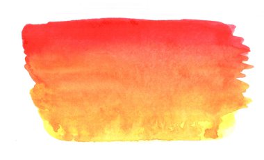 suluboya dokular, ıslak teknikte kırmızıdan sarıya geçiş, soyut freehand suluboya lekesi