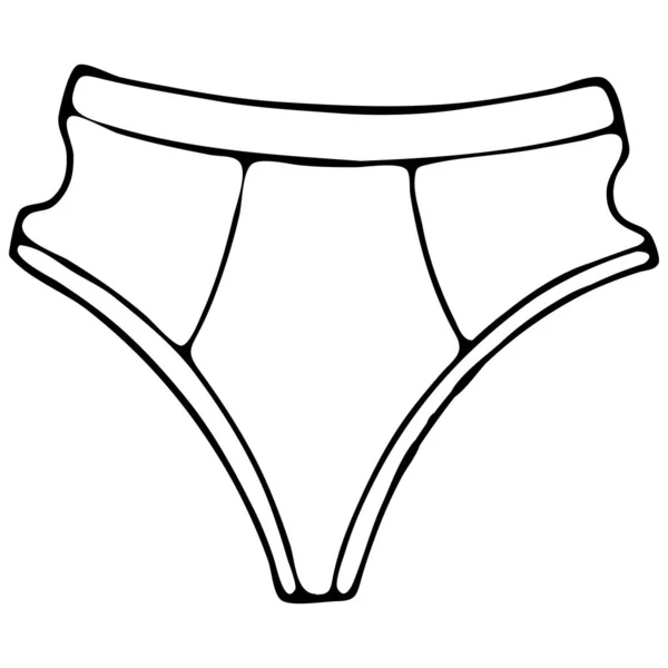 Uppsättning Kvinnliga Sexiga Underkläder Söta Kalsonger Vektorelement Doodle Stil Med — Stock vektor