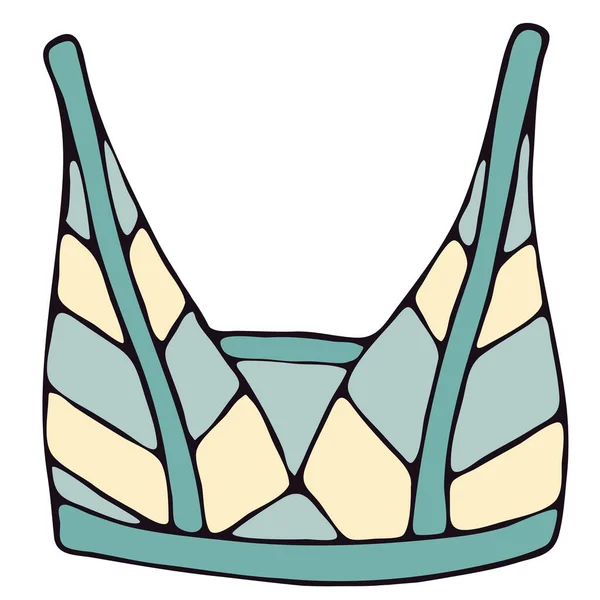 Sexy spodní prádlo pro ženy - podprsenka, top, top z plavek, vektorové prvky ve stylu doodle — Stockový vektor