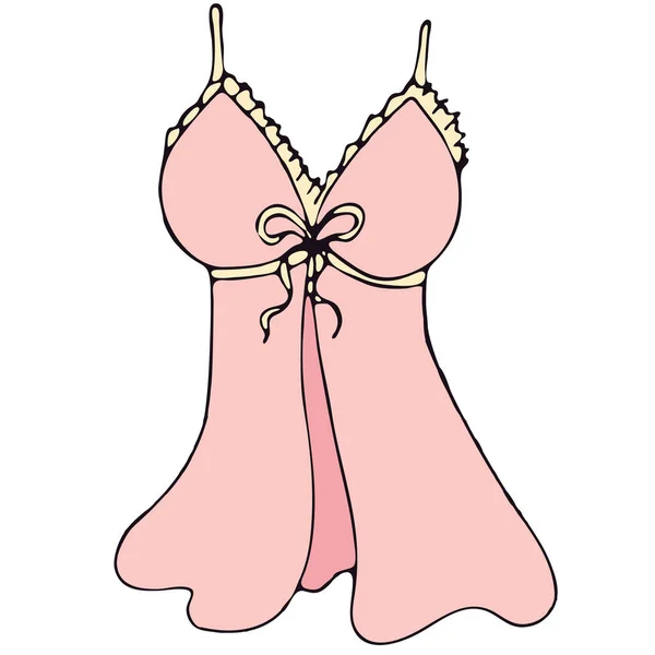 Conjunto Ropa Interior Sexy Femenina Negligee Peignoir Elementos Vectoriales Color — Vector de stock