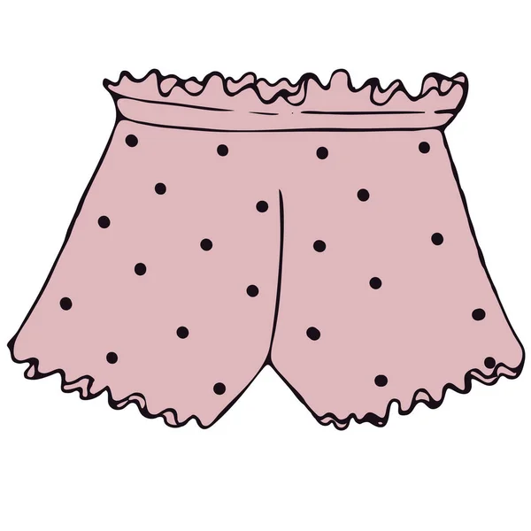 Set Female Sexy Underwear Cute Panties Shorts Vector Elements Doodle — Stock Vector