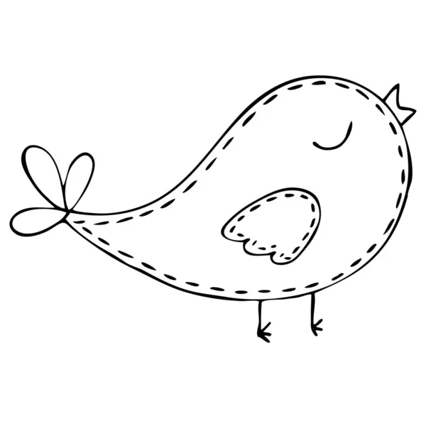 Милая Смешная Птица Крылом Клювом Поющая Песню Детская Игрушка Декоративный — стоковый вектор
