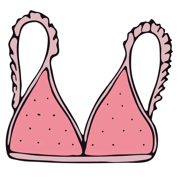 Set Med Kvinnliga Sexiga Underkläder Övredel Övredel Från Baddräkt Rosa — Stock vektor