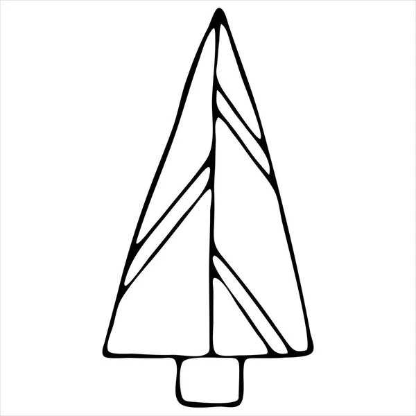 Árbol Navidad Abstracto Para Navidad Año Nuevo Garabatos Lindo Invierno — Archivo Imágenes Vectoriales