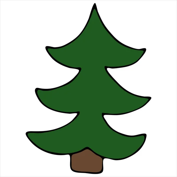 Αφηρημένο Διακοσμητικό Πράσινο Δέντρο Χαριτωμένο Κανίς Χειμώνα Διάνυσμα Σύνολο Στοιχείων — Διανυσματικό Αρχείο