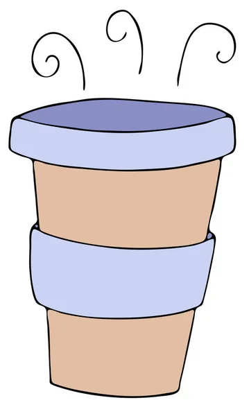 Чашка Горячим Согревающим Кофе Чаем Кофейни Пойти Холодную Зимнюю Погоду — стоковый вектор