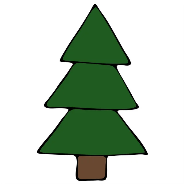 Αφηρημένο Διακοσμητικό Πράσινο Δέντρο Χαριτωμένο Κανίς Χειμώνα Διάνυσμα Σύνολο Στοιχείων — Διανυσματικό Αρχείο