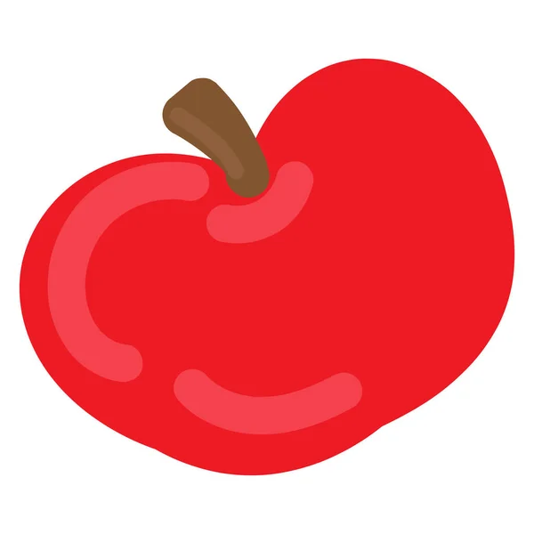 Милий Червоне Яблуко Векторний Кольоровий Елемент Милий Простий Малюнок Дітей — стоковий вектор
