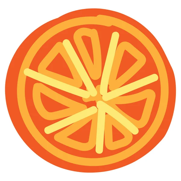 Roztomilý Oranžový Plátek Vektor Barva Element Roztomilý Jednoduchý Výkres Pro — Stockový vektor