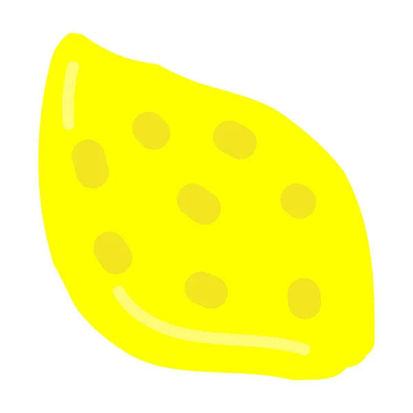 可爱的黄色柠檬色元素可爱的简单画给孩子们 有趣的水果 — 图库矢量图片