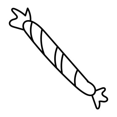 Şekerli baston şekerler - doğum günü kartı, boyama kitabı, karalama stilinde vektör ögesi, çocuklar için şirin çizimler