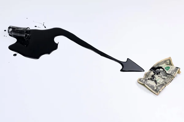 Spadające ceny ropy. Koncepcja światowego kryzysu finansowego — Zdjęcie stockowe