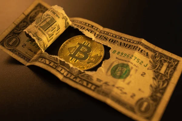 세계 금융 위기 개념. 달러 지폐의 마감 — 스톡 사진