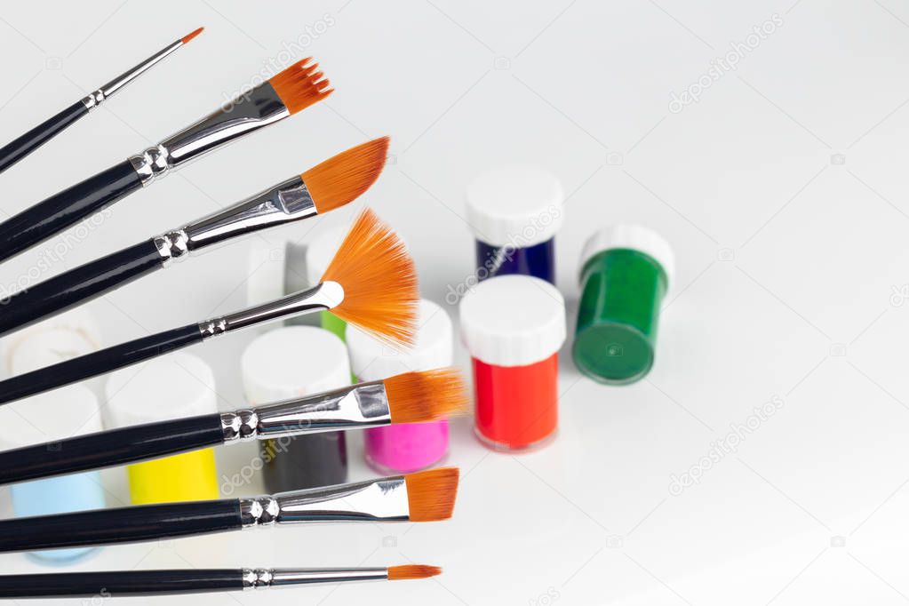 Brushes and paints for drawing