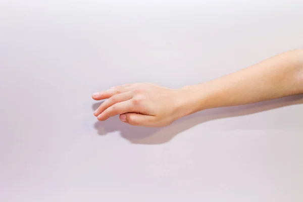 Baby hands on white background, play, close up — Stock Photo, Image