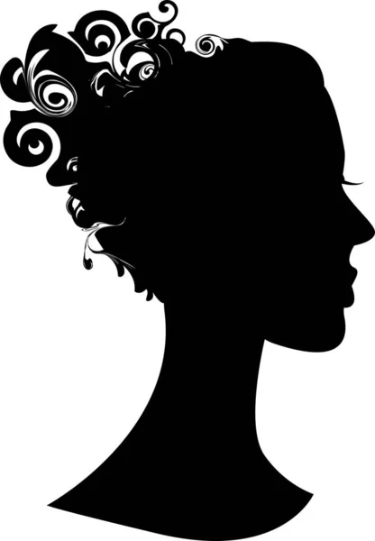 Black Profile Girl Face Hairstyle — Stock Photo, Image