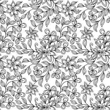Dikişsiz dekoratif çiçek deseni. Vektör illüstrasyon eps10