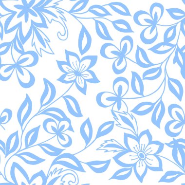 Dikişsiz dekoratif çiçek deseni. Vektör grafikleri. Boy -ama