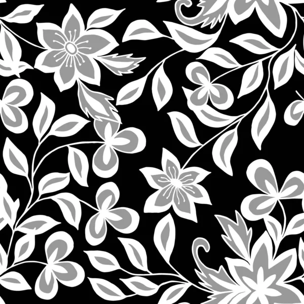Nahtlose Dekorative Blumenmuster Vektorgrafiken Färbung — Stockvektor