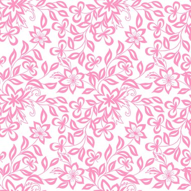 Dikişsiz dekoratif çiçek deseni. Vektör grafikleri. Boy -ama