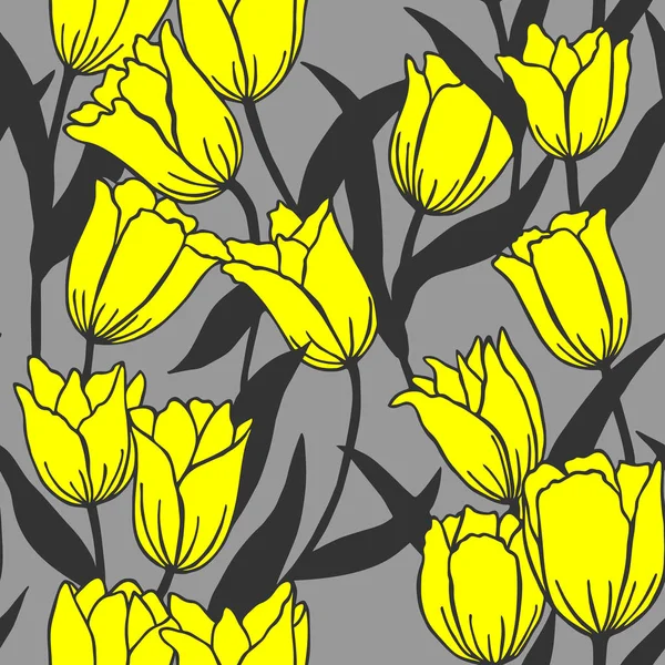 flowers tulips. seamless pattern. eps10 vector illustration. hand drawing