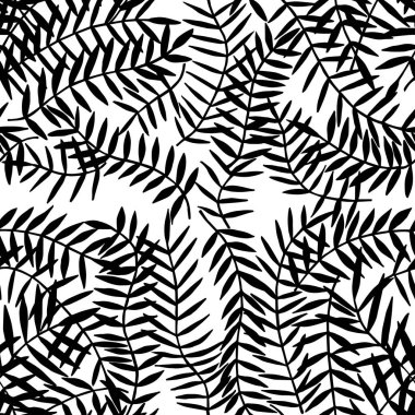 tropikal yaprakları dikişsiz desen. eps10 vektör illüstrasyon. el çizimi
