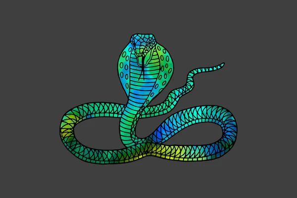 Snake Cobra Grafische Patronen Eps10 Vector Illustratie Handtekening — Stockvector