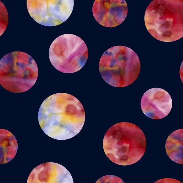 Planetas Círculos Patrón Multicolor Sin Costuras Ilustración Vectorial Eps10 — Archivo Imágenes Vectoriales