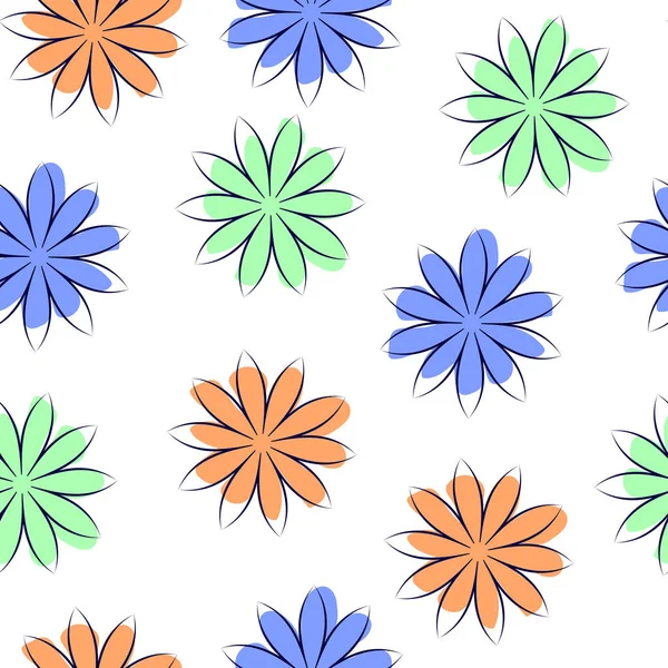 花のシームレスなパターン Eps10 ベクトルイラストレーション — ストックベクタ