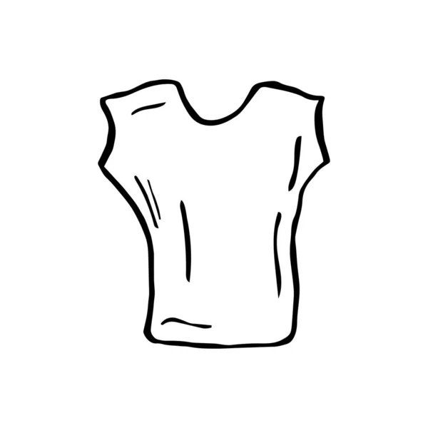 Roupa Uma Camiseta Eps10 Ilustração Vetorial Desenho Manual Linha Arte — Vetor de Stock