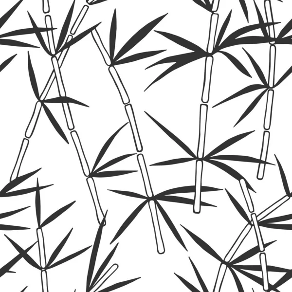 Patrón Sin Costuras Ramitas Bambú Con Hojas Eps10 Ilustración Vectorial — Archivo Imágenes Vectoriales