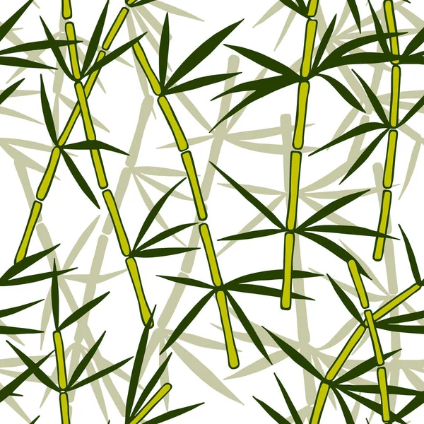 Padrão Sem Costura Galhos Bambu Com Folhas Eps10 Ilustração Vetorial — Vetor de Stock