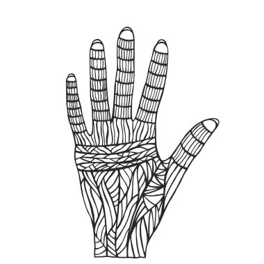 emale hand with a decorative pattern. eps 10 vector illustration. hand drawing