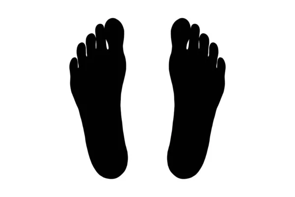 Fußsilhouette Auf Weißem Hintergrund Isolieren Eps10 Vektorabbildung Handzeichnung — Stockvektor