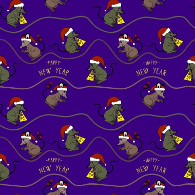 Yeni Yılınız Kutlu Olsun. sorunsuz desen. eps10 vektör illüstrasyon. el çizimi