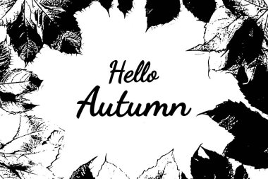 Merhaba, Autumn. Sonbahar yapraklarının çerçevesi, bir yazı için yer